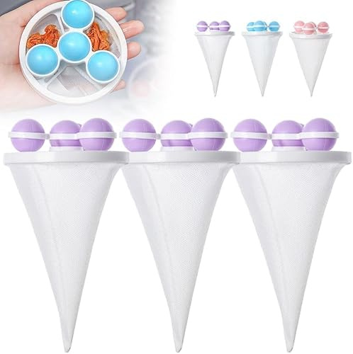2025 New Washing Machine Lint Catcher, Pet Hair Remover Washing Machine, Pet Hair Remover, Reusable Pet Fur Catcher Floating Hair Filtering Mesh Removal for Laundry (Pruple)