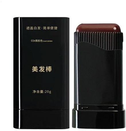 Crayon de coloration instantané avec peigne - Couverture temporaire des cheveux blancs résistant à l'eau et à la transpiration - 20 g - Crayon de couleur 2 en 1 - Formule longue durée - Couvrir les