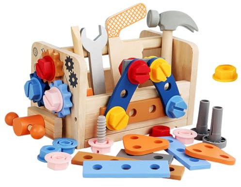 Abaodam Junge Mädchen-werkzeugset Zum Ausgraben Spielzeug Holz Sicher Und Robust Für Kleinkinder Fördert Hand-Augen-koordination Und Logisches Denken Farbenfrohes Lernspielzeug
