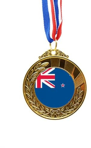 new national flag oceania country Gold Award Winner Medal First Place Ribbon