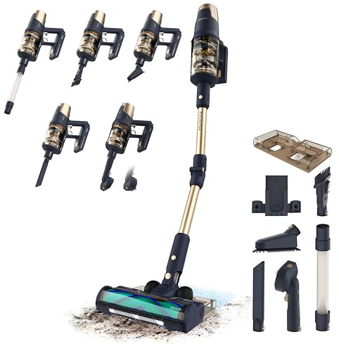 Cecotec Aspiradora Escoba sin Cable Conga Rockstar RX70 AquaPet Flex. 300AW, 780W, Motor Alto Rendimiento, Cepillo Hairless XL, Autonomía 100mins en Modo Eco, Tubo Flex, Luz LED y Sistema de Fregado