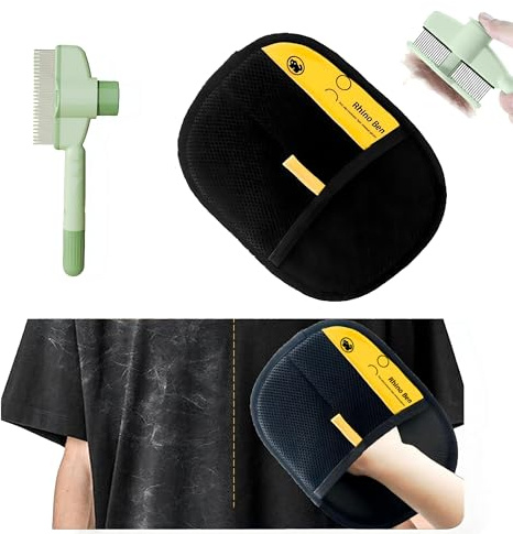 EVIMAR Electrostatic Pet Hair Remover Glove, Reusable Grooming & Cleaning Glove for Dogs & Cats, Anti-Static for Furniture, Carpet, Car Seats, Couch (1 Glove + 1 Free Deshedding Brush)