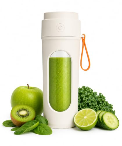Blender Portable Rechargeable 450 ml – Mini Mixeur USB Sans Fil, 12 Lames Puissantes, Nettoyage Facile, Idéal Smoothies, Shakes, Sport et Voyage