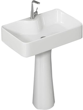 Vintage Lavabo de baño con grifo y desagüe pedestal pie decorativo(Pequeño)