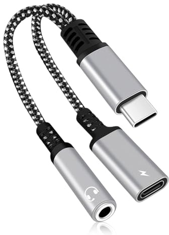 Solution 2-en-1 Adaptateur USB-C vers Jack 3.5mm,pour Écouter de la Musique et Charger Simultanément,Charge Rapide PD,Définition,Boîtier en Alliage d'Aluminium Durable,Compatible avec Huawei, Xiaomi