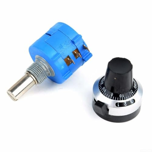 Drahtgewickeltes Potentiometer mit 10 K Ohm, 10 Umdrehungen, mit Zählrad, ± 0,25 % Linearität, 2 W Nennleistung, 3600 ° Drehwinkel, für Industrie und Industrie