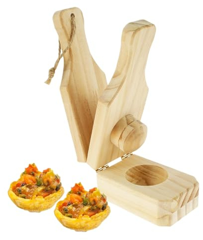 Krmoau Presse-purée pour plantains - En bois - Pour la cuisine, le barbecue, la préparation des aliments à la maison, le camping, les fêtes, les buffets