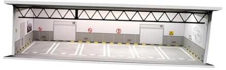 Harilla 1/64 Garage für Autos, Spielzeugautogarage mit Licht, Auto Parkhaus DIY Autovitrine für Sportwagen, Kinder Parkhaus Vitrine Auto Veranstalter für Sammler, Spielzeugautos, Sportwagen, Style p