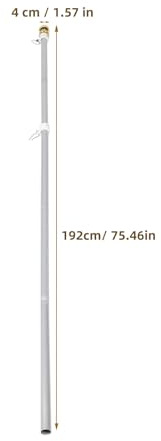 OSALADI Edelstahl Fahnenmast 19m Rostfrei Drehbarer Flaggenhalter Abnehmbar Wetterfester Garten Flaggenständer für Außenbereich