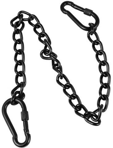 FOMIYES Chaîne Suspendre en Acier Inoxydable 66 Cm Noire, Chaîne D’Extension pour Chaise Balançoire et Hamac, Accessoire Robuste pour Fixation Balançoire Extérieure, pour Jardin et