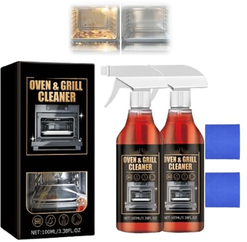 Detergente per forno, detergente e sgrassatore per grill, detergente multiuso per cucina, spray per forno e grill, per microonde, friggitrice ad aria, barbecue (2Pcs)