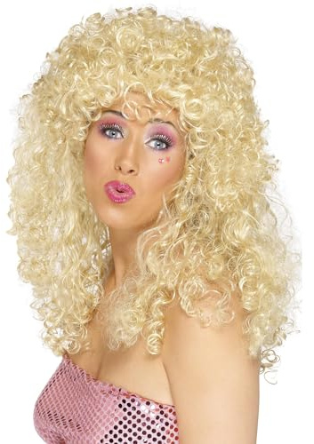 Smiffys Boogie-Schätzchen Perücke, Blond, Lang, lockig Halloween