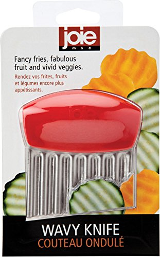 Joie Knisterschneider, Küchenmesser, gewellte Edelstahlklinge für Gemüse, Obst und Kartoffeln, Farben können variieren