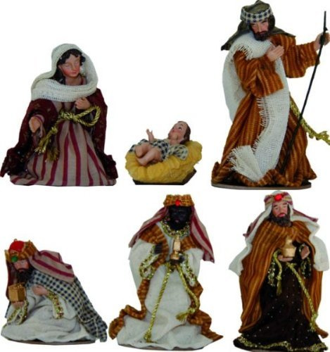 Orientalische Krippe, 6 Stück, 13 cm hoch, handbemalt