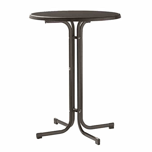 Sieger 238/G Party-Klapptisch mit mecalit-Pro-Platte Ø 86 cm, Stahlrohrgestell eisengrau, Tischplatte Schieferdekor anthrazit