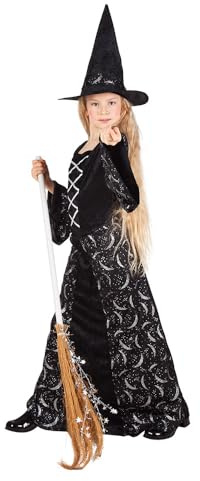 Boland - Hexenkostüm Kinder Midnight Witch | Langes Kleid mit Hut, Kinderkostüm Hexe, Karneval, Mottoparty und Halloween, Märchen, Zauberer