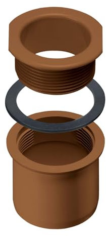 INEFA Ablaufstutzen zum Schrauben für Kastenrinne, PVC NW83/DN75 Braun Einhangstutzen Dachrinnenzubehör, einfache Montage, Made in Germany