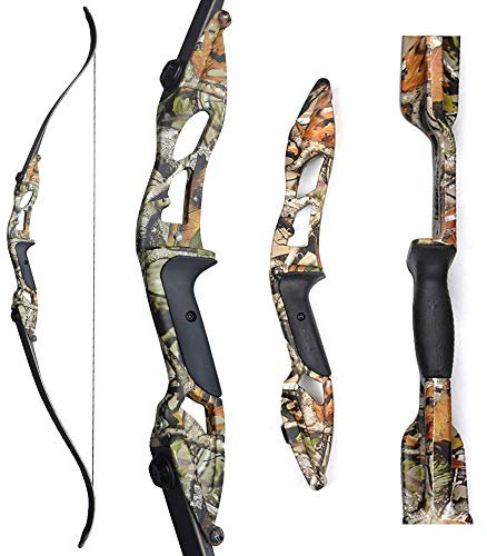 MILAEM 56zoll Takedown Recurve Bogen 30-50lbs Langbogen Metall Riser Jagdbogen Erwachsener Bogen für Rechtshänder