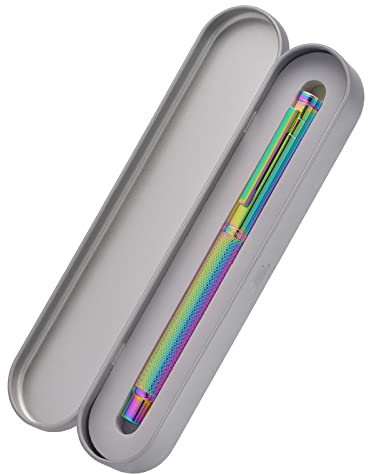 Rainbow Forest Füllfederhalter, gebogene Spitze, Kalligraphie-Stifte, klassisches Design mit Konverter und Metallbox von Hongdian