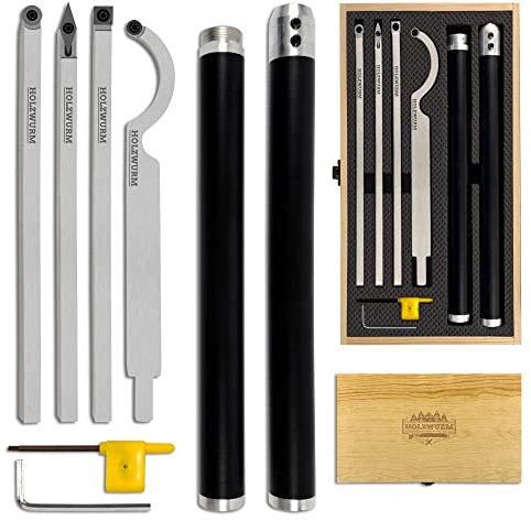 HOLZWURM Outils de Tournage sur Bois en Carbure avec Poignée en Alliage d'Aluminium