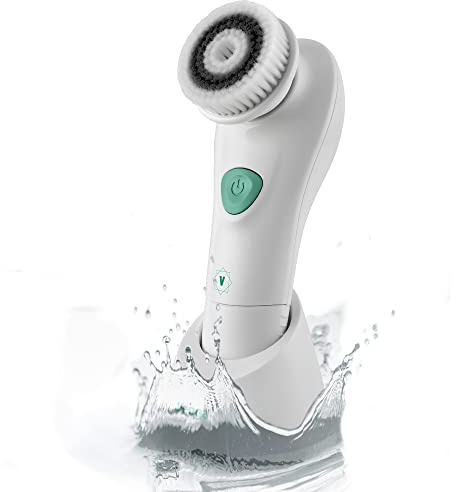 Venga! Spazzola Pulizia elettrico per il viso, spazzola a setole morbide, 2 impostazioni di velocità, 6° di oscillazione, resistente all'acqua IPX5, VG FAC 3000 BU