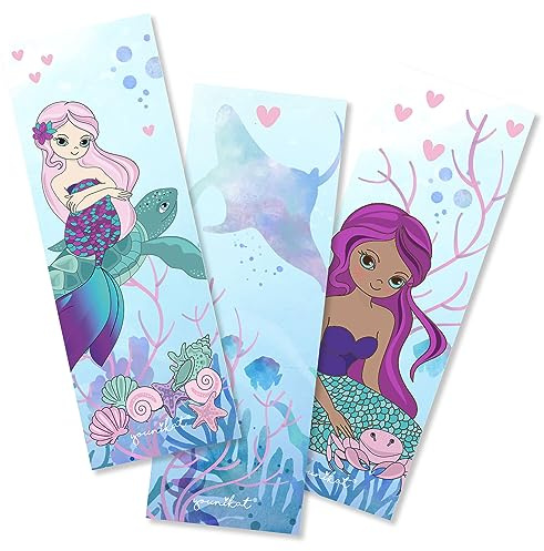 younikat 12er Set Lesezeichen Meerjungfrau 5,2 x 14,8 cm 3 Motive - dv1248 | Einschulung Schulanfang Schultüte, 350 g/m² Offsetpapier, 12 coole Lesezeichen in 3 verschiedenen Motiven