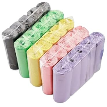5 Rolls 1 Pack 100Pcs Household Disposable Trash Pouch Kitchen Storage Garbage Bags Cleaning Waste Bag Plastic Bag (Color : Yellow)