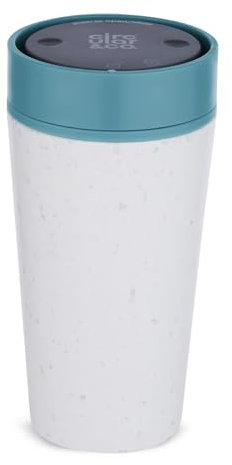 Circular & Co Insulated Reusable Coffee Cup - 12oz/340ml - Medium Travel Mug - 100% Leakproof & Lockable - Push Top, One Hand Open, 360 Drinking Coffee Tumbler - Recyclable - BPA Free, Dishwasher Safe