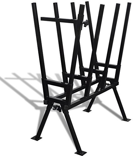 ARKEM Steel Log Saw Horse, foldable and adjustable,Black Powder-Coated Saw Horse for Woodworking