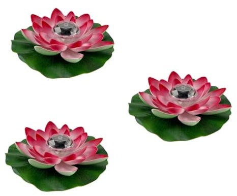 BESPORTBLE 3stücke Solar Lotus Blütenlicht Für Garten Und Teich Farbenfrohe -dekoration Solarbetrieben Für Außenbereiche Und Festliche Anlässe