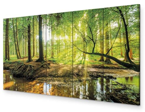 B&D XXL - Leinwandbild Struktur Landschaft Natur, 200x80 cm, 5-teilig | Hochwertige Leinwand, sofort aufhängbar, ideal fürs Wohn- oder Schlafzimmer, wasserfest und lichtecht, langlebig, stilvoll