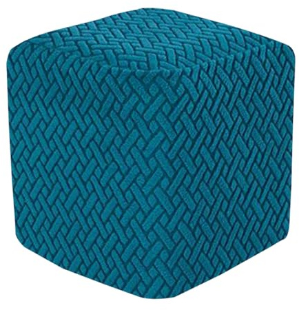 HHONGWYT Fußhocker Bezug 45x45cm Quadratisch Ottomane Schonbezug Samt Hocker Bezug Ottomane 38x38/ 40x40/50x50cm Stretch Husse für Fußhocker Überzug Hocker Abdeckung Waschbar,#1,50x50x40cm
