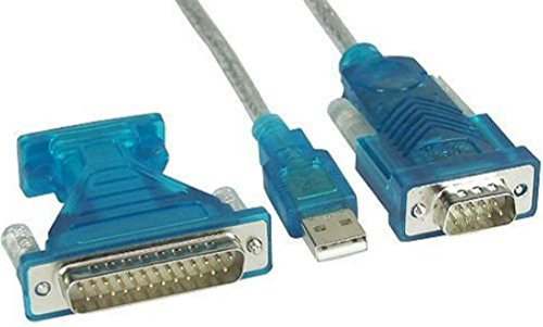 KesCom USB to RS232 Adapter Kabel 9 pol. Sub-D Stecker mit Adapter auf 25 pol Sub-D Stecker