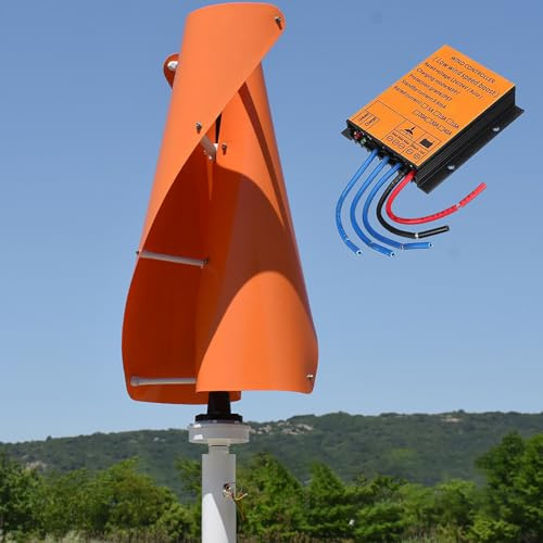 ZHOZHUT 2000W-2500W Aerogenerador Vertical 12V / 24V / 48V Aerogenerador Portátil Doméstico con Controlador MPPT, Turbina Eólica Vertical De Levitación Magnética para Exteriores, Barcos,2500w,12V