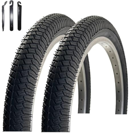 2 x VEE Rubber V186 20 Fahrradreifen Schwarz 50-406 (20 x 1,95) inkl. Reifenheber
