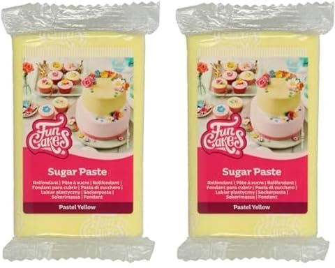 FunCakes Pasta de Azúcar Amarillo Pastel 250 g (Paquete de 2)
