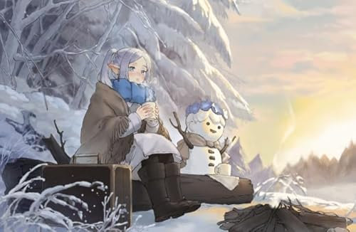 HfmQuisutron Jigsaw Puzzle 1000 Teile Anime Frieren: Beyond Journey'S End Posters Buntes Geschicklichkeitsspiel Für Die Ganze Familie Erwachsene Zw100Qv