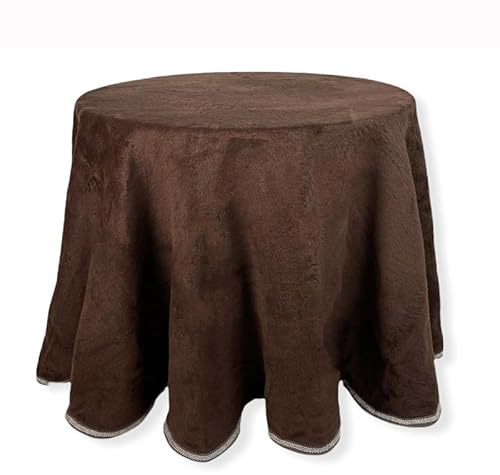Rufino Díaz Falda Camilla Pelo Invierno Star (Chocolate - 70x120cm) - para una sensación acogedora y de Confort Decorar y Proteger tu Mesa en la Temporada de otoño/Invierno