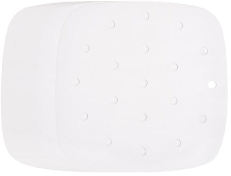 sourcing map 100pcs Air Fryer Liners 6 Inch Square Bamboo Steamer Liners with Holes Non-Stick Perforated Parchment Paper Sheets Disposable Steamer Paper for Air Fryers Steaming Basket, White