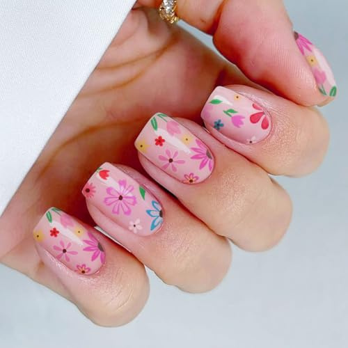 JMEOWIO Nagelfolie Bunte Blumen Gel Nail Nagelfolien Selbstklebend Nagelsticker Uv Härtend Dekoration Nageldesign Zubehör