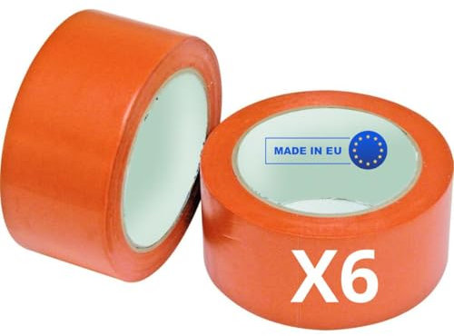 Scotchs Orange de Chantier (PVC) | 6 Rouleaux Ruban Adhésif (0,50 cm X 33 m) | Travaux et Chantiers | Toutes Surfaces | Bricolage - Etanchéité - Isolement - Protection | Ultra résistant 140 µ