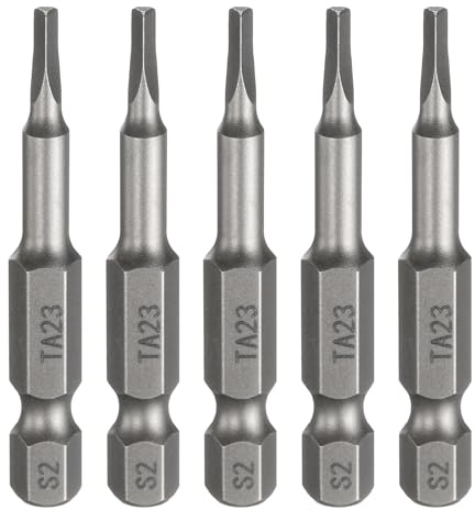 sourcing map 5pcs Magnetico Triangolo Cacciavite Bit TA23 1/4 Hex Shank 2 (50mm) Lungo Magnetico S2 Acciaio Industriale Grado Cacciavite Bit Triangolare Testa Trapano Elettrico Punte