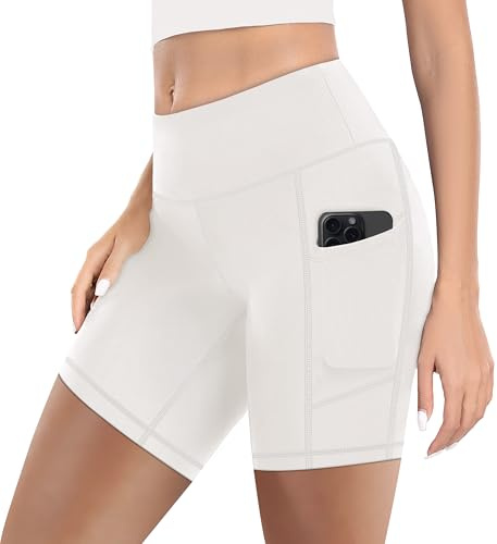 MIRITY Women High Waisted Biker Shorts with Pockets for Gym Workout Running Yoga