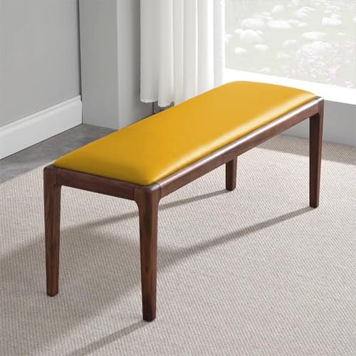 Cuscini per panche da Giardino Impermeabili con Fondo Antiscivolo, per mobili da Esterno, per altalene, per panche da Cucina, per Prato, in Rattan, Amaca (140 x 50 cm, Giallo)