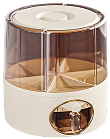 Cubo de arroz giratorio - Contenedor portátil, dispensador de rejilla múltiple | Cubo de almacenamiento de alimentos rotativos con función de liberación de arroz a un , conveniente organizador de