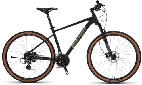 BEDOIN 24-Gang-Mountainbike, 27,5-Zoll-Räder Im Freien Fahrrad Im Freien, Komfort-Sattel, Aluminiumlegierung Rahmen Pendler MTB-Fahrrad black-15.5 high