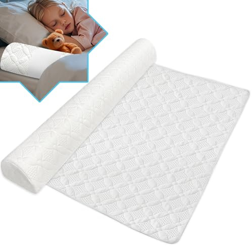 Asatdd Waterproof Bed Rail for Toddlers, Bed Guard Rail, Soft Memory Foam Toddler Bed Bumper for Twin, Full, Queen, King Beds with Washable Cover, 1 Pack