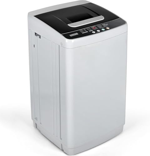 Gleedelish 1.03 Cu. 10 lbs Capacity Portable Washing Machine, Portable Washing Machine with 10 Wash Cycles, 5 Water Levels, Drain Pump Included, LED Display, Home Washer