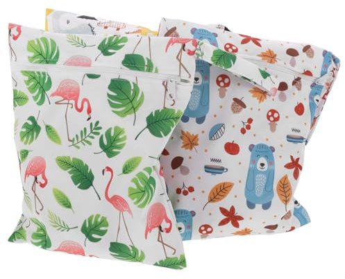 Hemobllo 3pezzi Sacchetto per Pannolini Lavabile Borsa per Ragazza Contenitore Asciutto e Bagnato per Passeggino Piscina Borsa da Spiaggia Organizer per Asilo Nido Costume da Bagno Vestiti