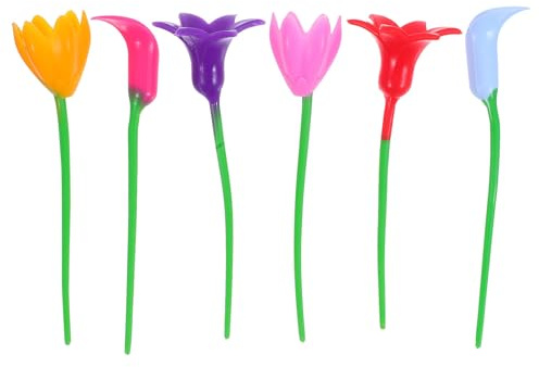 BESPORTBLE 6pezzi Segnabicchieri per Vino Forma di Fiore in Silicone Ciondoli per Bicchieri da Vino per Evitare Scambi di Calici